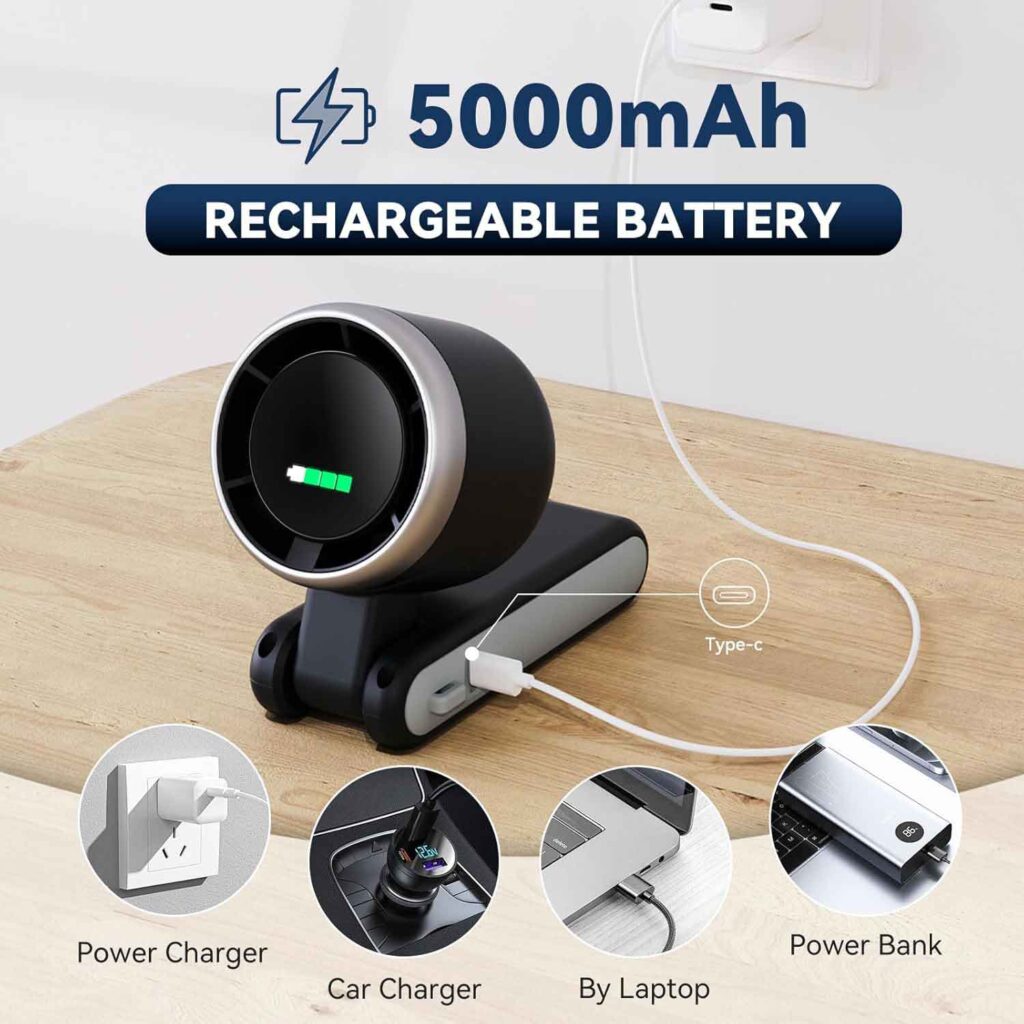 PlayHot Rechargeable Handheld Turbo Fan